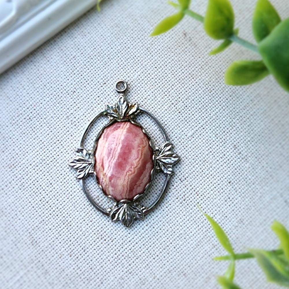 Rhodochrosite pendant for necklace - crystal gem stone jewelry
